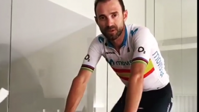 Alejandro Valverde si allena in casa