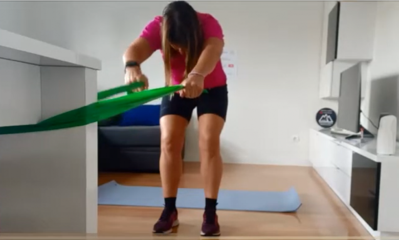 Entrenamiento de técnica de natación en casa