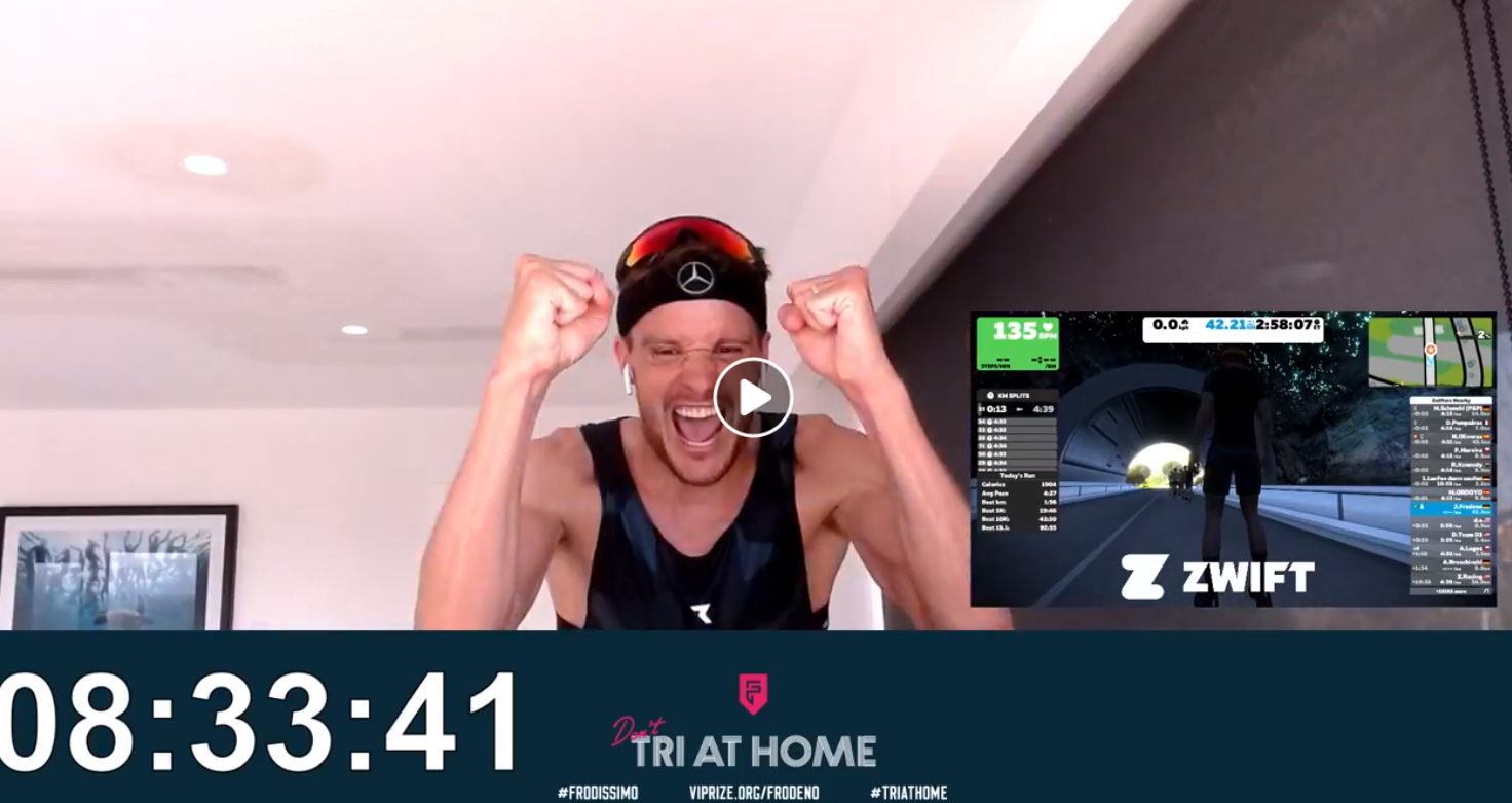 Jan Frodeno recauda 200.500 € en el IRONMAN At Home