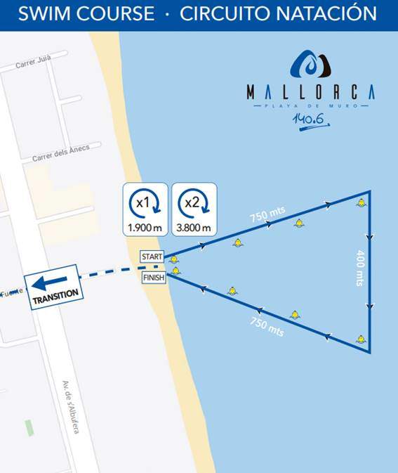 Los circuitos del Mallorca 140.6, el Full de la isla de Mallorca - Noticias Triatlón Circuito natación Mallorca 140.6