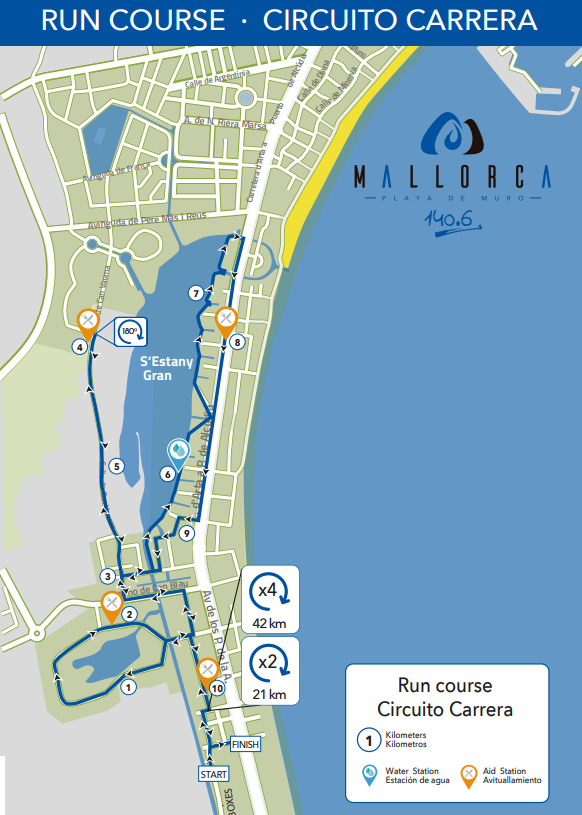 Circuito carrera a pie Mallorca 140.6