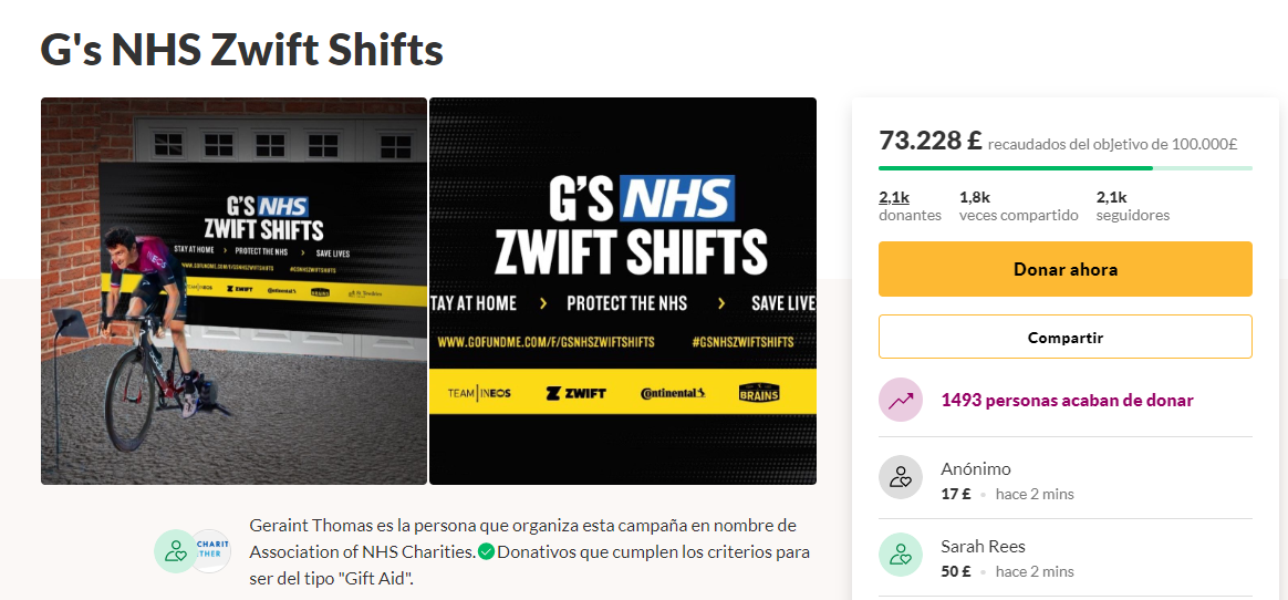 Tour-Gewinner Geraint Thomas wird drei Tage lang 12 Stunden am Tag in die Pedale treten, um Spenden für das britische Gesundheitswesen zu sammeln – Nachrichten aus dem Radsport Spendenaktion für Geraint Thoma