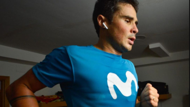 avier Gómez Noya entrenando en casa