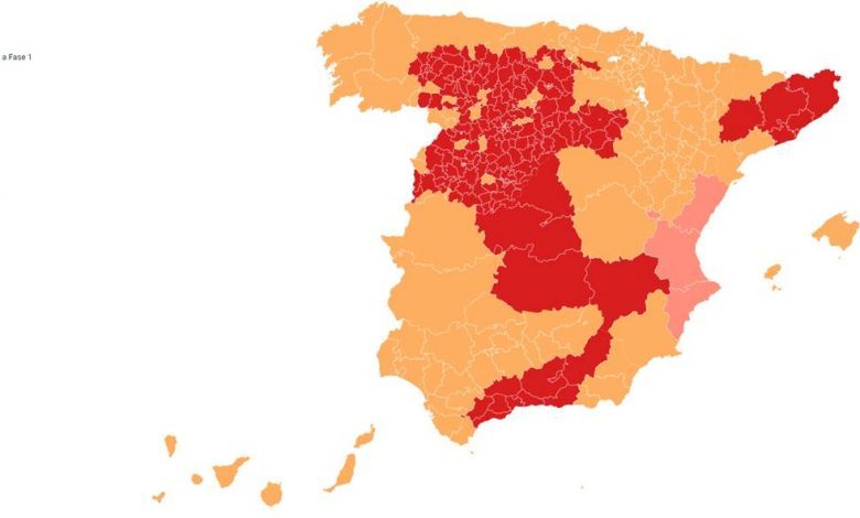 Descaled phases map Spain