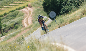Cycling segment of the La Rioja Triathlon