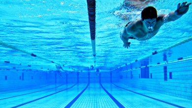 A swimmer in the CARD Sierra Nevada.