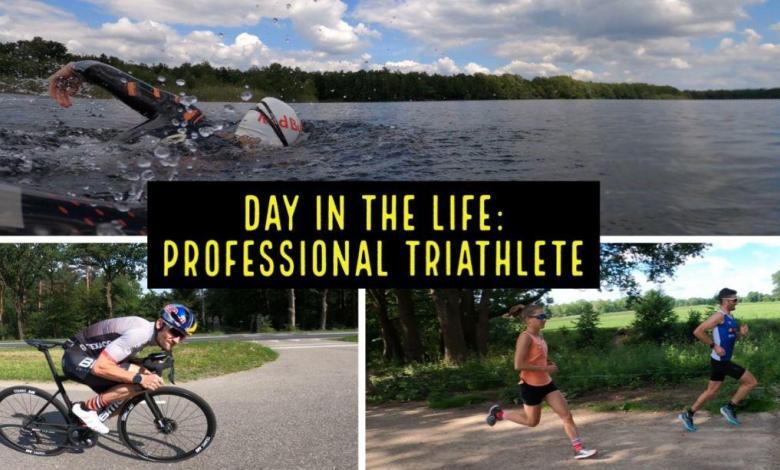 What is a training day like for a professional triathlete?