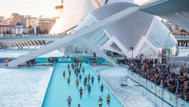 finish line of the Valencia marathon