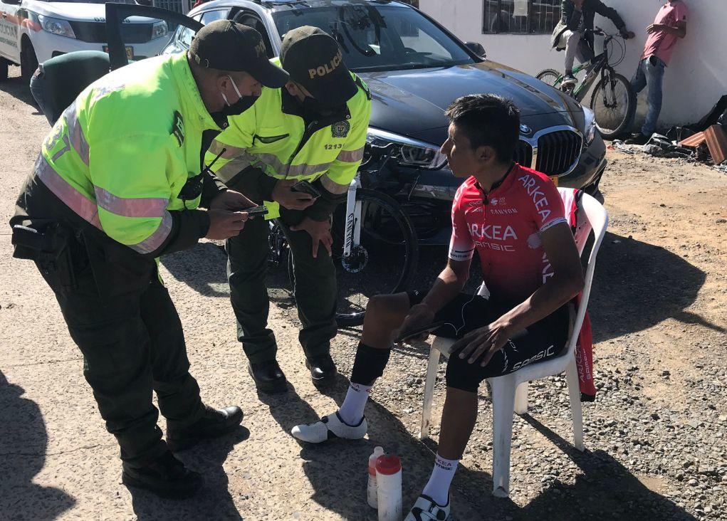 Nairo Quintana después del accidente