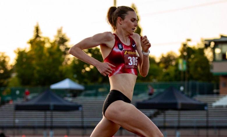 Gwen Jorgensen competing in 3.000 meters