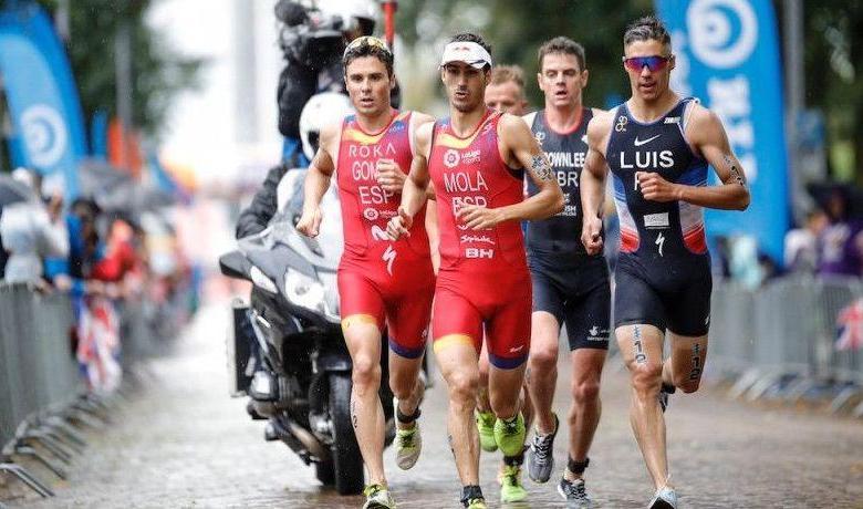 Mario Mola, Javier Gómez Noya and Vicent Luis in the WTS