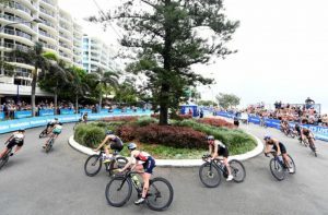 Radsportsegment eines Triathlon-Weltcups