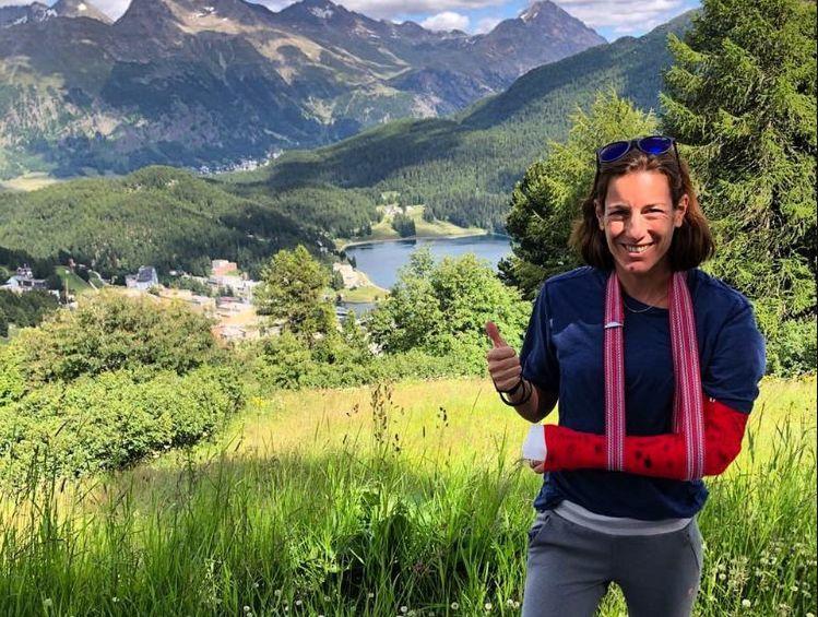 Nicola Spirig después de su accidente