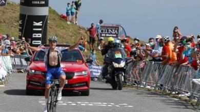 Evenepoel ganando la tercera etapa a la vuelta a Burgos