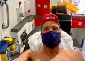 Selfie de Jan Frodeno no hospital