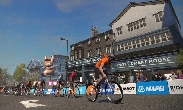 Competição virtual em Zwift