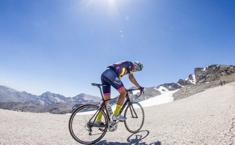 Cyclist training in Sierra Nevada