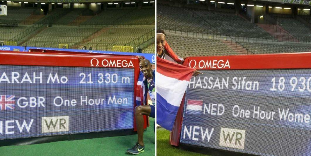 Mo Farah y Sifan Hassan record de la hora