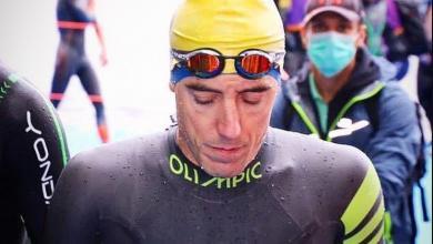 Fernando Alarza antes de salir a nadar en las WTS de hamburgo 2020