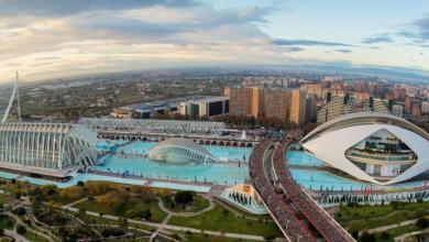 Vista aerea della Maratona di Valencia