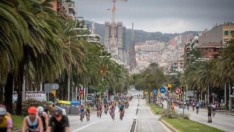 Segment de cycle du triathlon de Barcelone