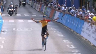 aptura del momento en el Santiago Buitrago pasaba la meta en el Tour de Luxembugo