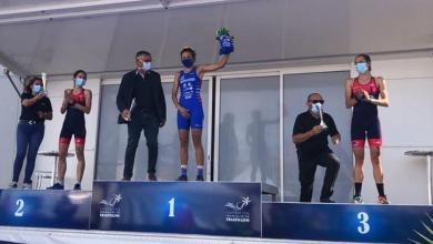 Joselyn Brea sur le podium du Grand Prix de France de Vairé