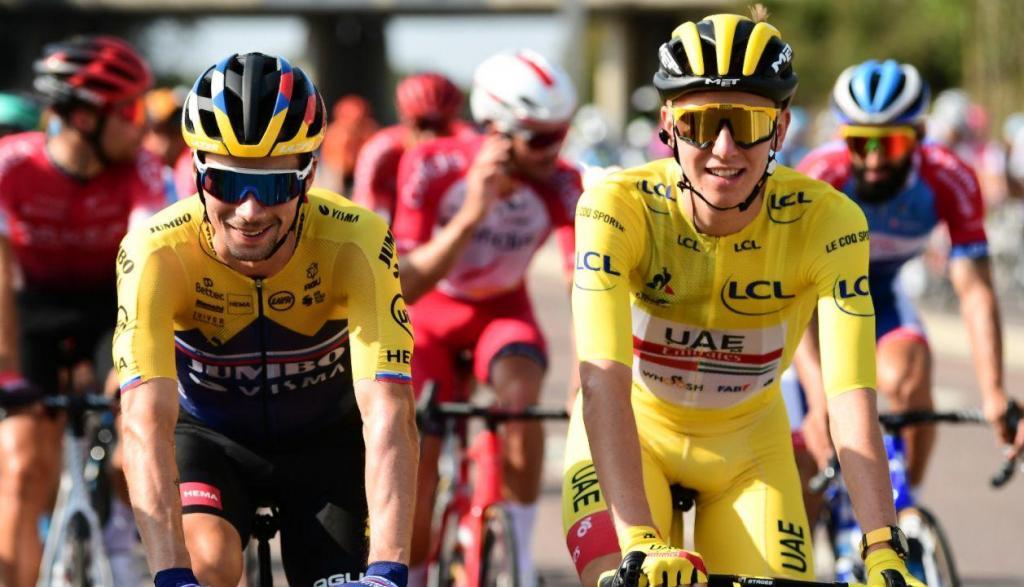 Tadej Pogacar y Primoz Roglic