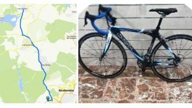 Imagen del Carril de Colmenar y de la bicicleta