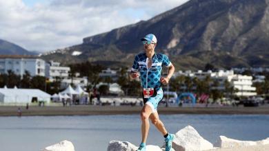 A triathlete at the IRONMAN 70.3 Marbella