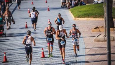 Segmento di gara podistica di triathlon di Valencia