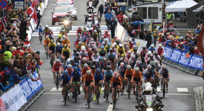 pelotón en campeonato del mundo de ciclismo
