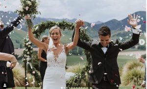 Anneke Jenkins and Javier Gómez Noya on their wedding day