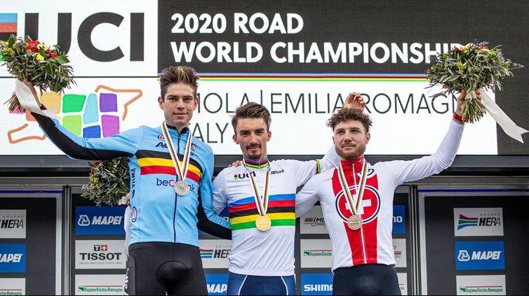 Podium of the World Road Cycling Championship