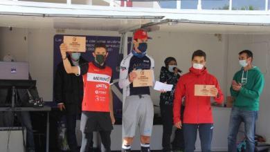 Erik Merino auf dem Podium des ExtremeMan Narbonne