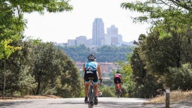 Segmento ciclistico del Triathlon di Madrid a Casa de Campo