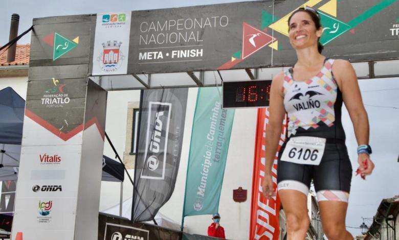 Aida Valiño winning the Iberian Triathlon Championship