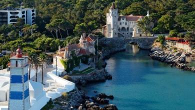 Aerial view of the entrance to Cascais