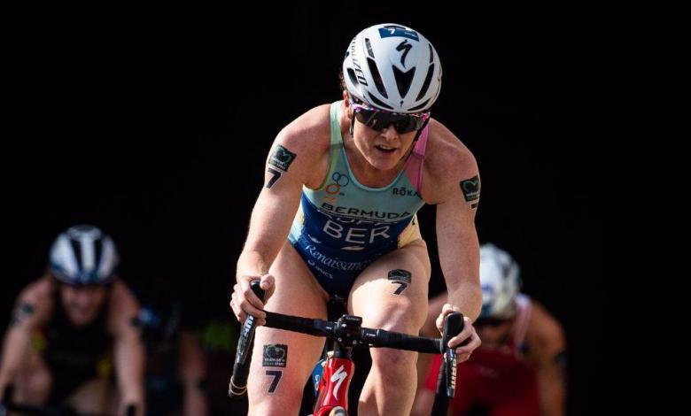 Flora Duffy nel segmento ciclistico di un WTS