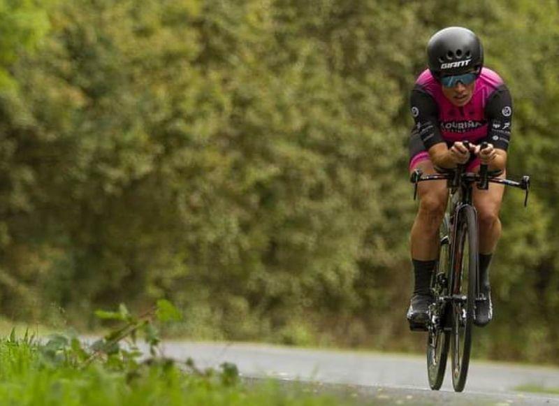 Aida Valiño en la crono del Campeonato Gallego de ciclismo contrarreloj