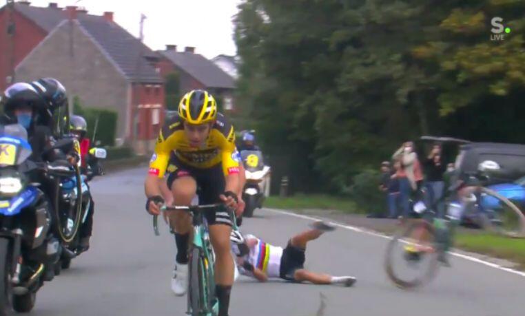 Fall von Julian Alaphilippe, Tour Flandern