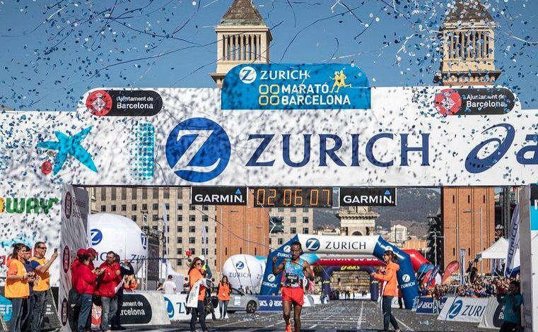 Chegada da maratona de Barcelona