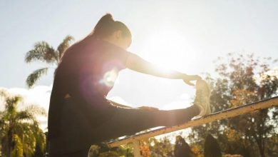 Stretching after running