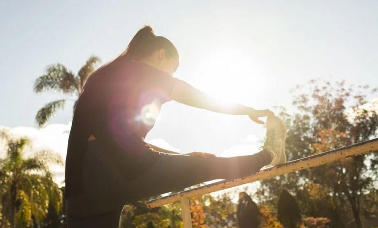 Stretching after running