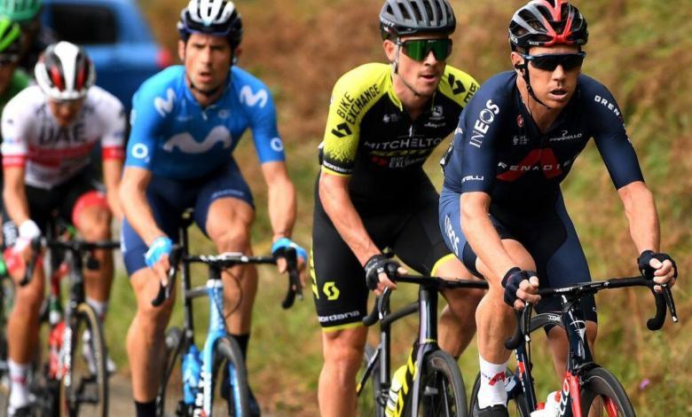 Cameron Wurf leading the Angliru stage