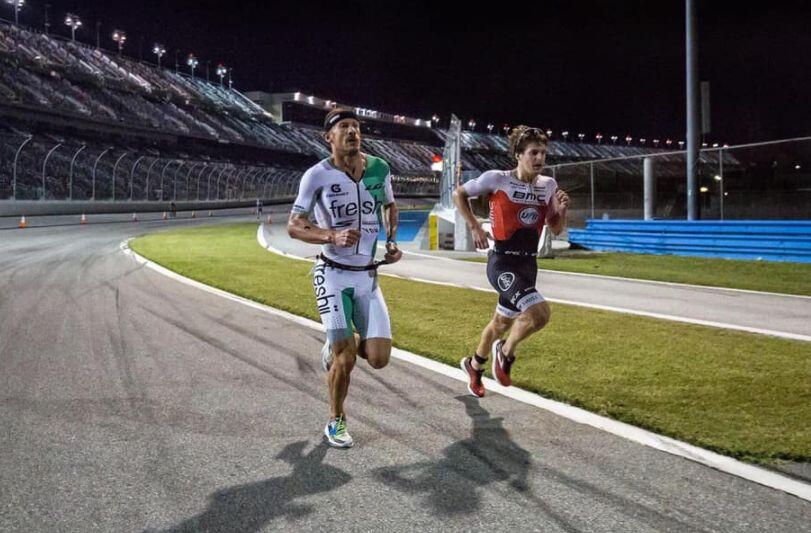 Lionel Sanders y Pablo Dapena en Challenge Daytona 2019