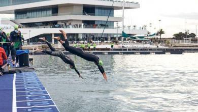 Start eines Triathlons in Valencia