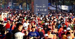 Inizio della maratona di Shanghai