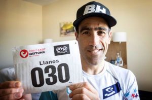 Eneko Llanos with the number that competed in Challenge Daytona