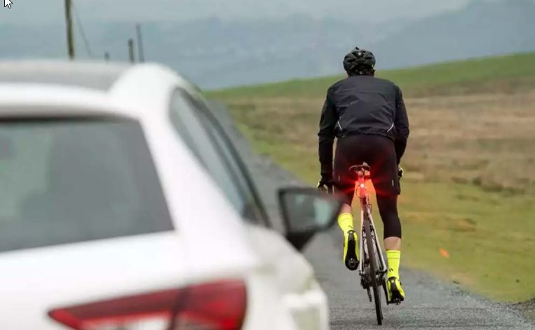 Taillight on a road bike